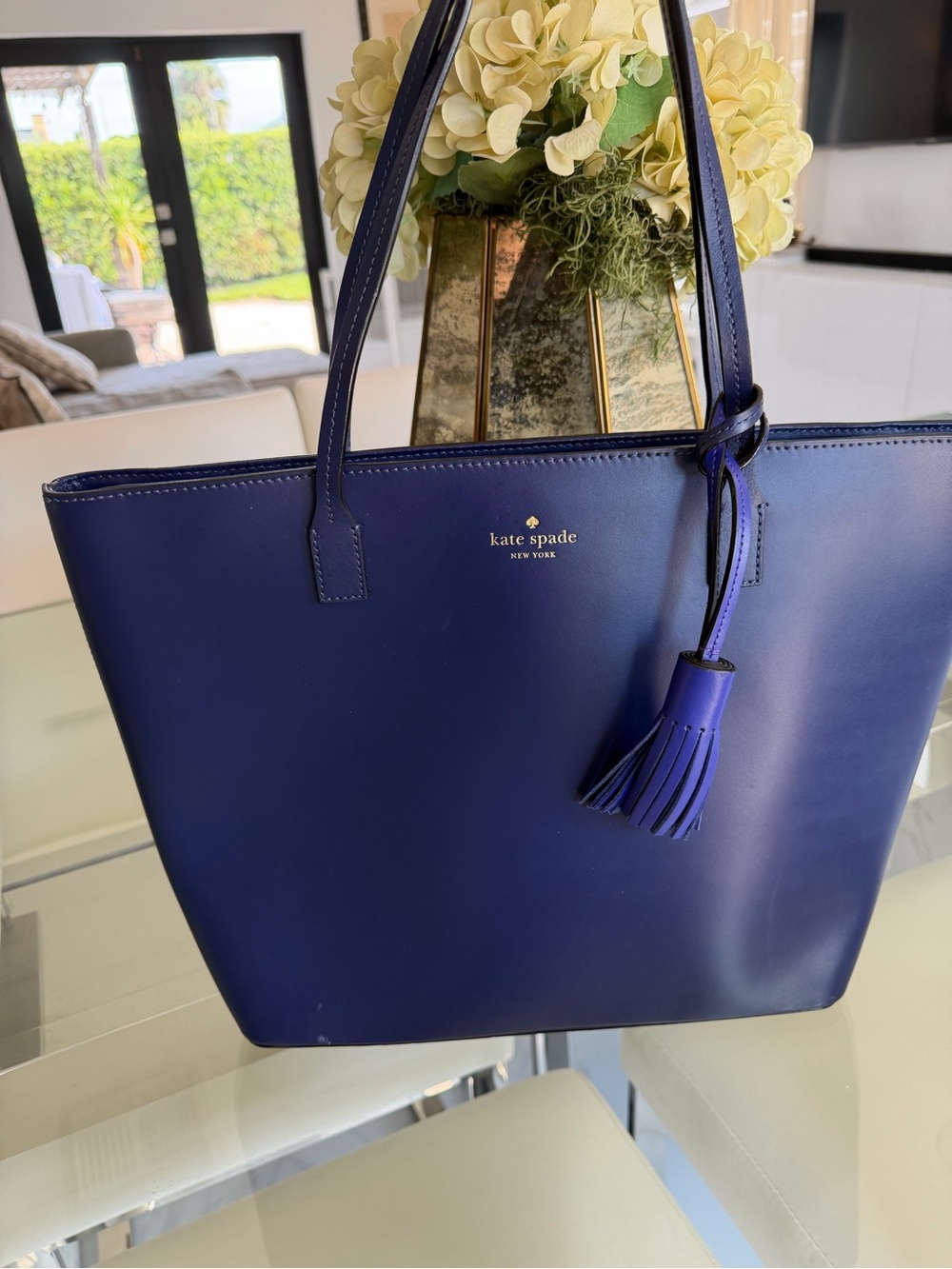Gorgeous Kate Spade Purple Leather Tassel Tote